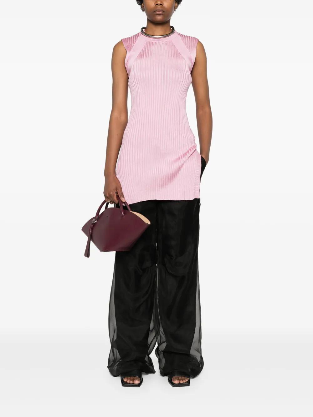 JIL SANDER Wide-ribbed Sleeveless Tunic In Pink Product Image