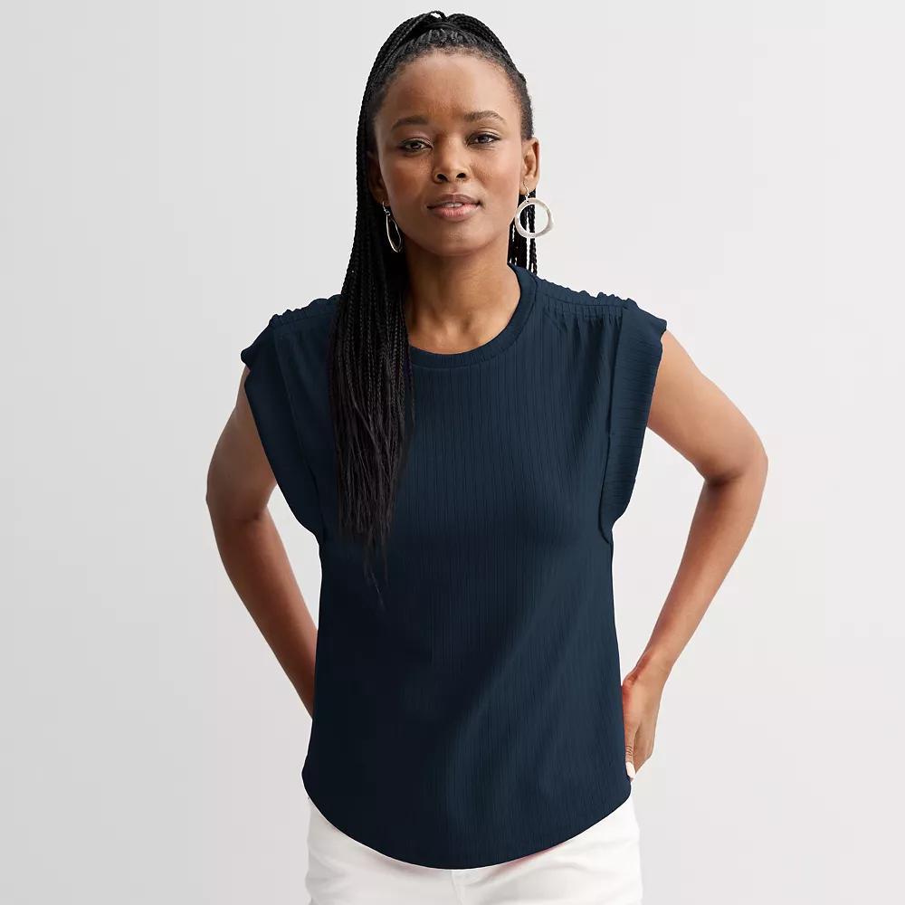 Women's Nine West Dolman Tee with Ruching, Size: XXL, Captain Product Image