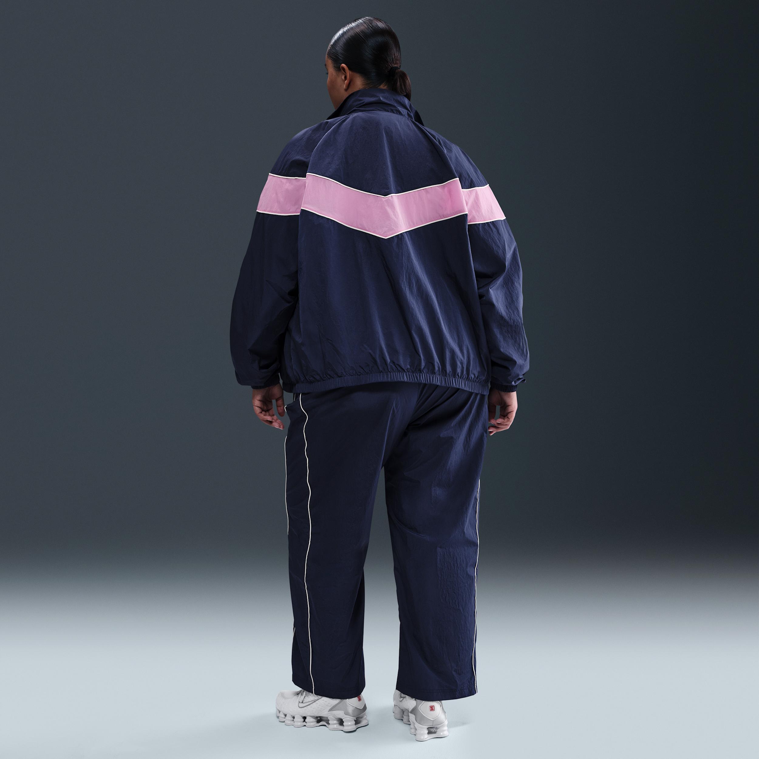 Nike Womens Windrunner High-Waisted Woven Open-Hem Pants (Plus Size) | FV7657-410 Product Image
