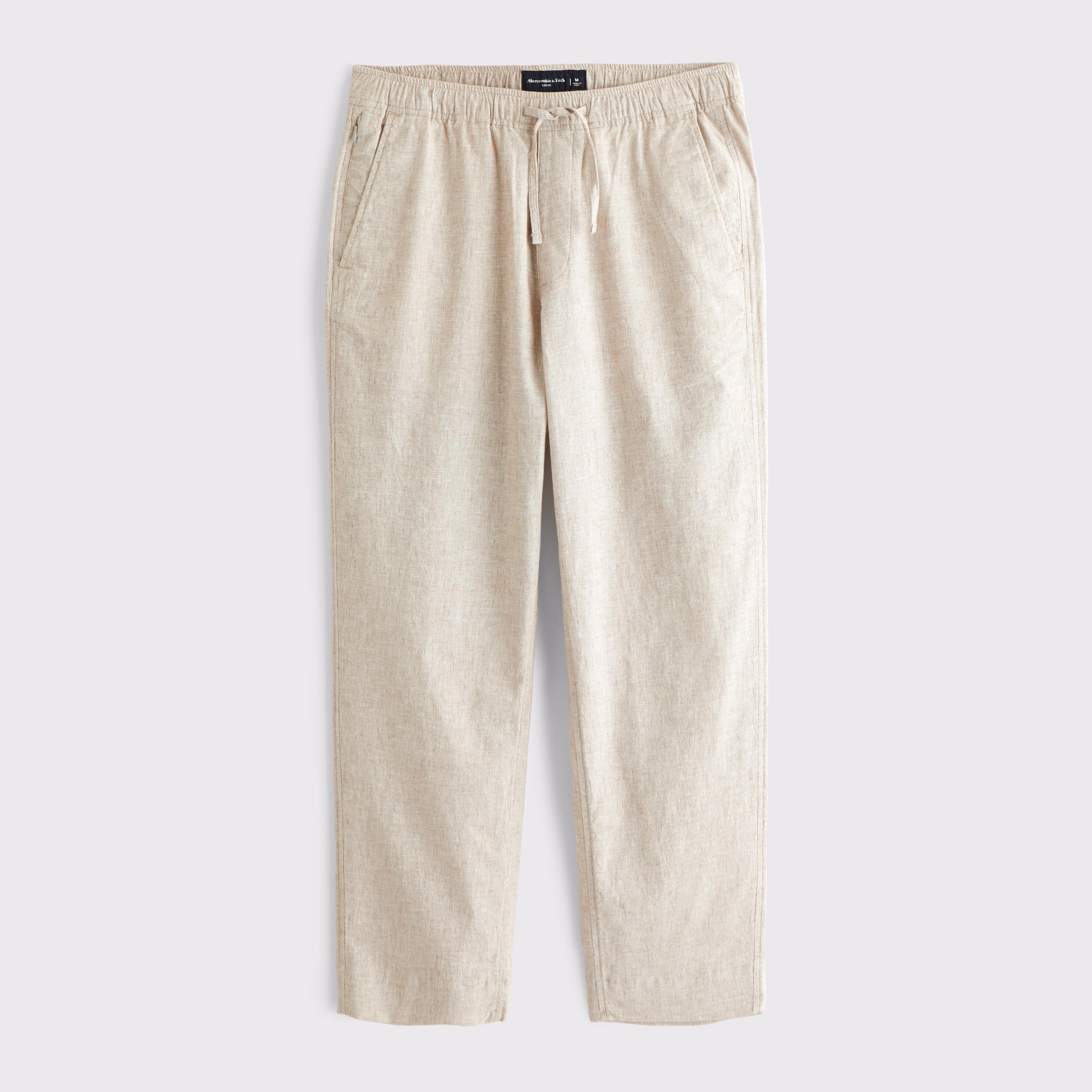 Loose Linen-Blend Pull-On Pant Product Image