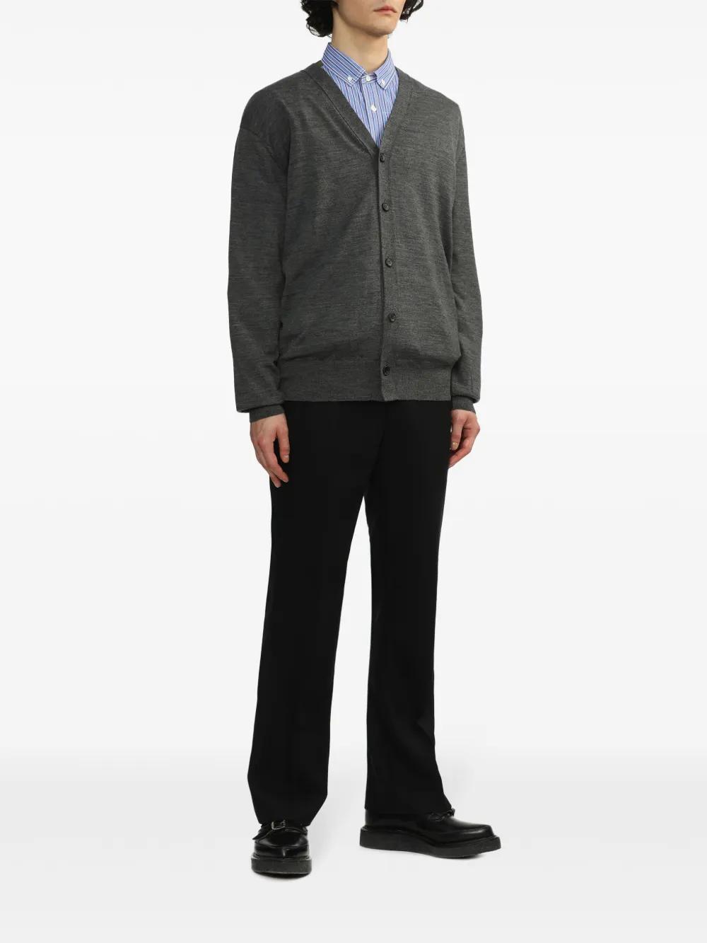 JUNYA WATANABE V-neck Wool Cardigan In Grey Product Image