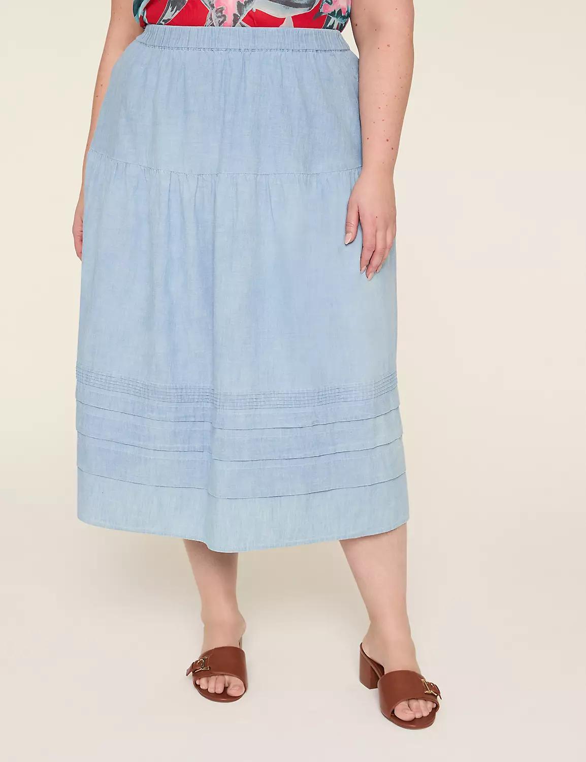 Chambray Pintuck Skirt Product Image