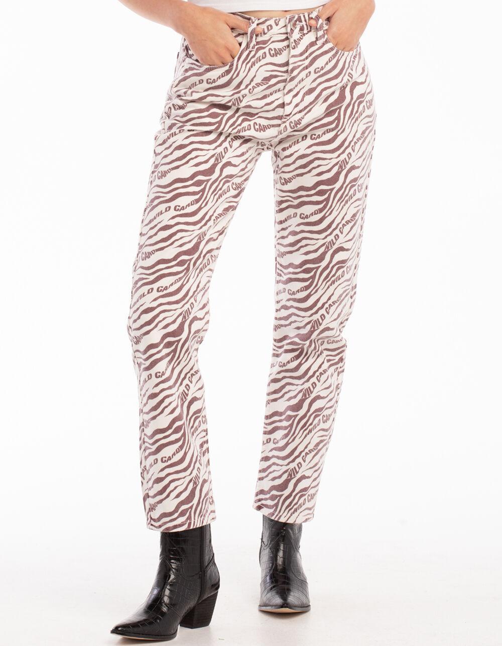 DAISY STREET Womens Zebra Dad Jeans Product Image