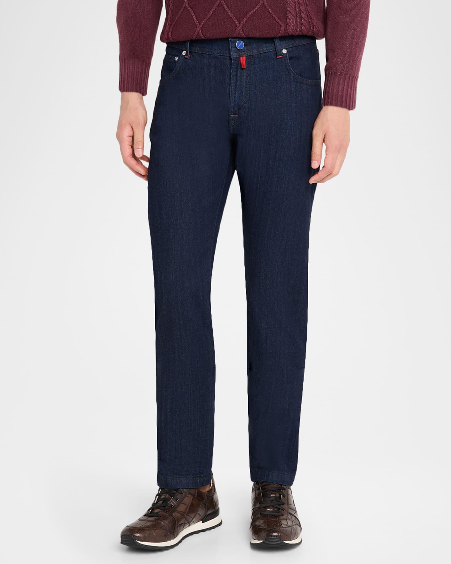 Men's Dark Wash Straight-Fit Jeans Product Image