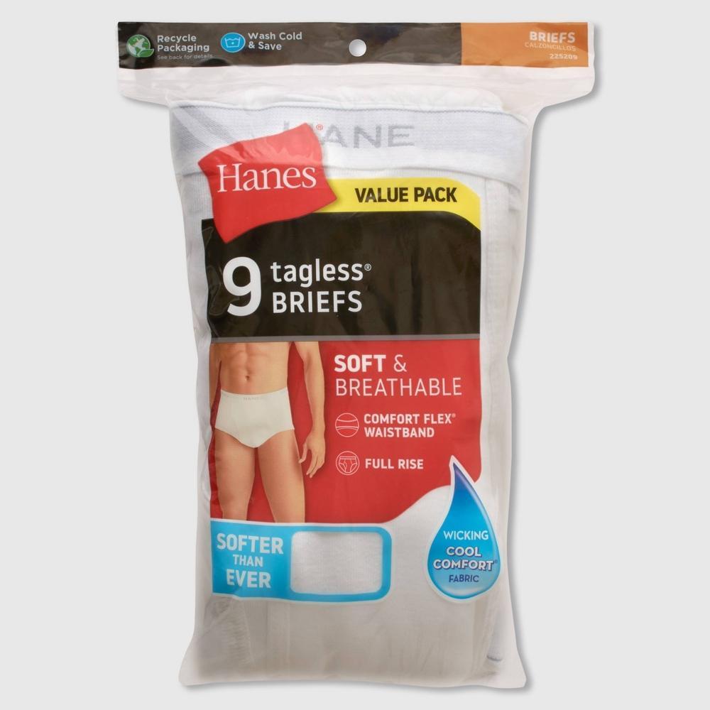 Hanes Mens White Cotton Brief Underwear, 9-Pack XL Product Image