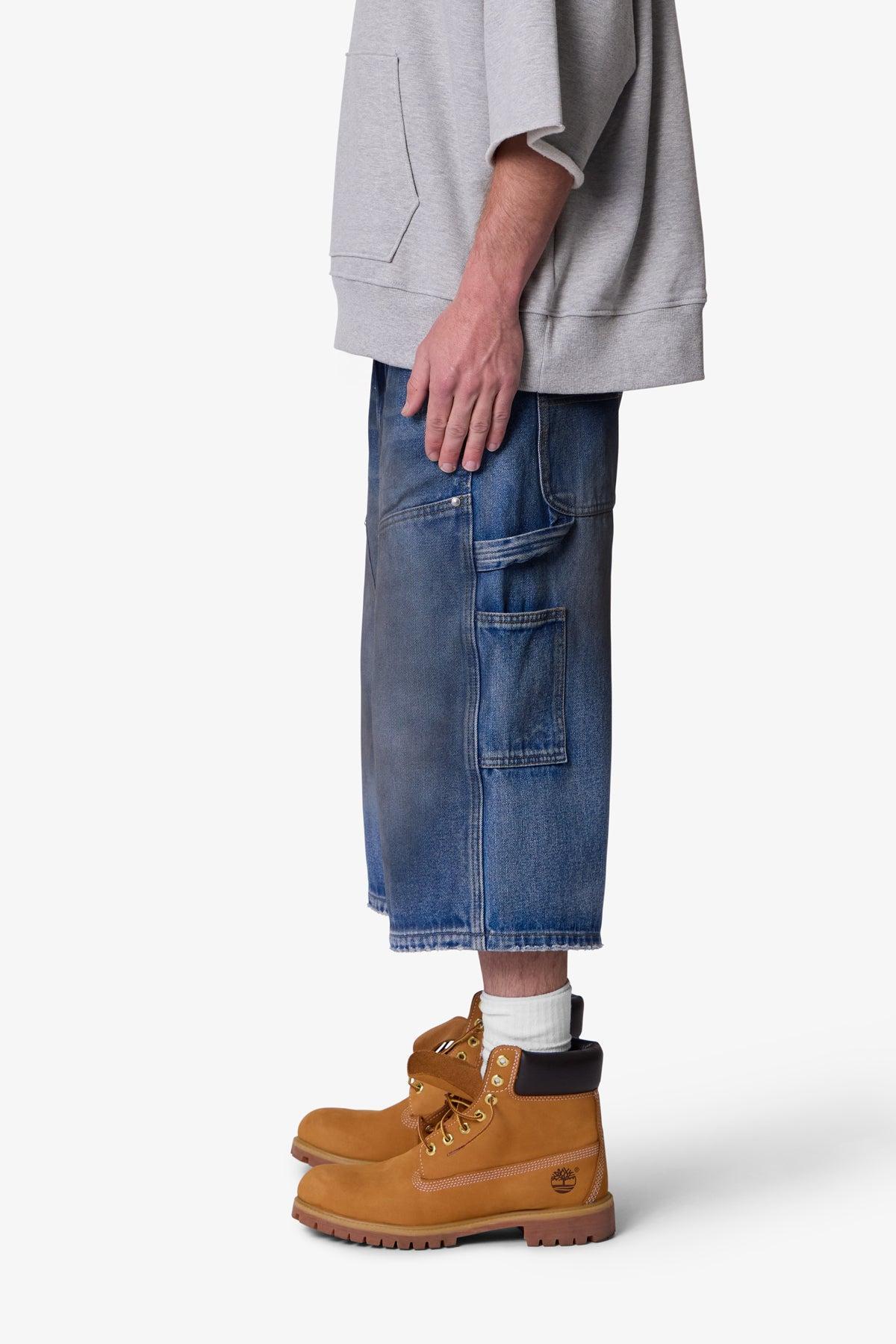 Ultra Baggy Carpenter Shorts - Washed Blue Product Image