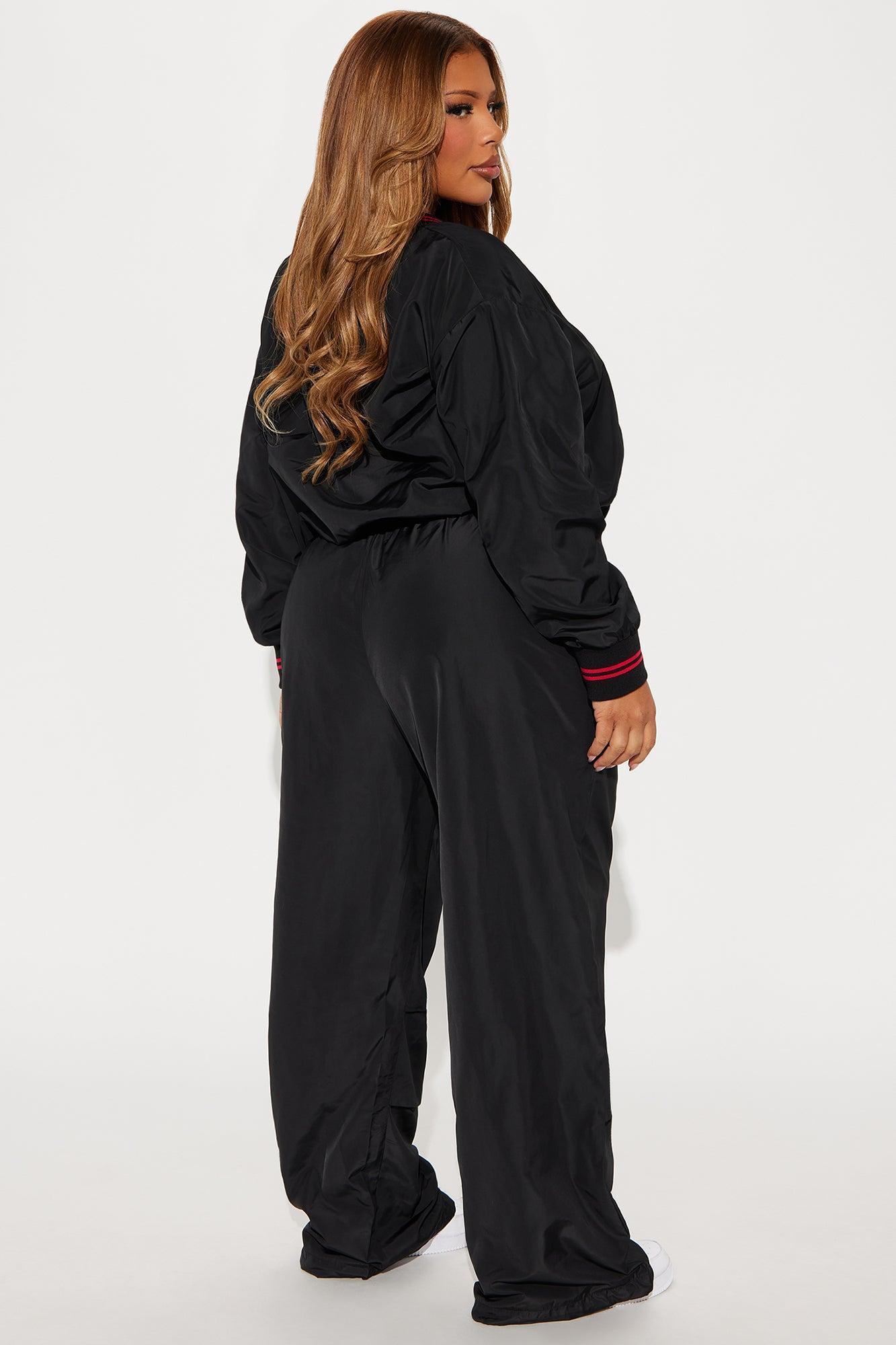 Twenty Three Windbreaker Pant Set - Black Product Image