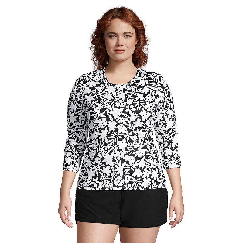 Petite Lands End UPF 50 Long Sleeve Rash Guard, Womens Product Image