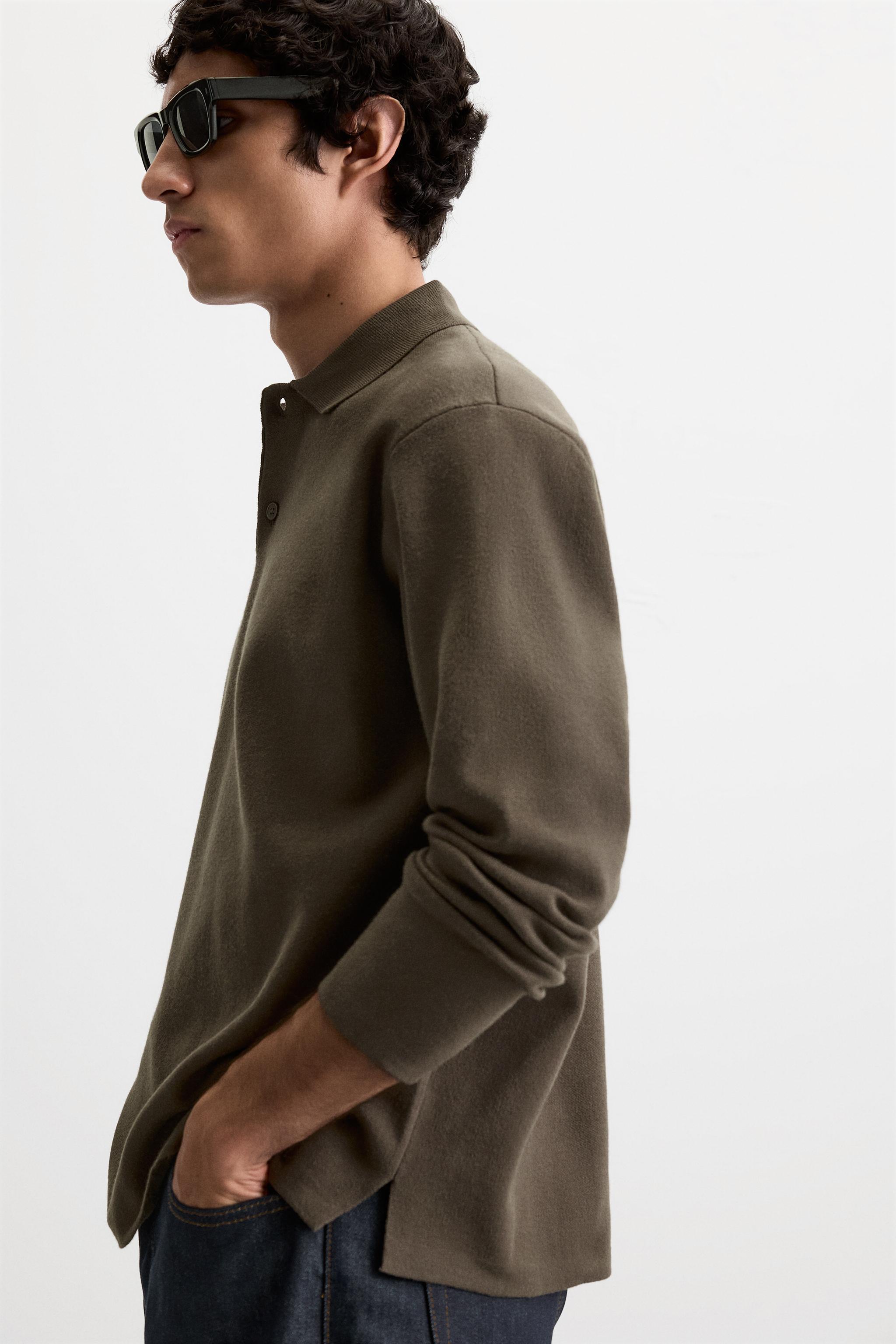 VISCOSE BLEND KNIT POLO SHIRT Product Image