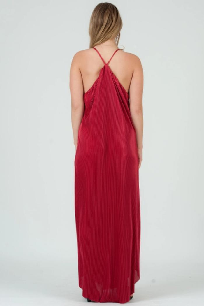 Spaghetti Strap Red Holiday Dress Product Image