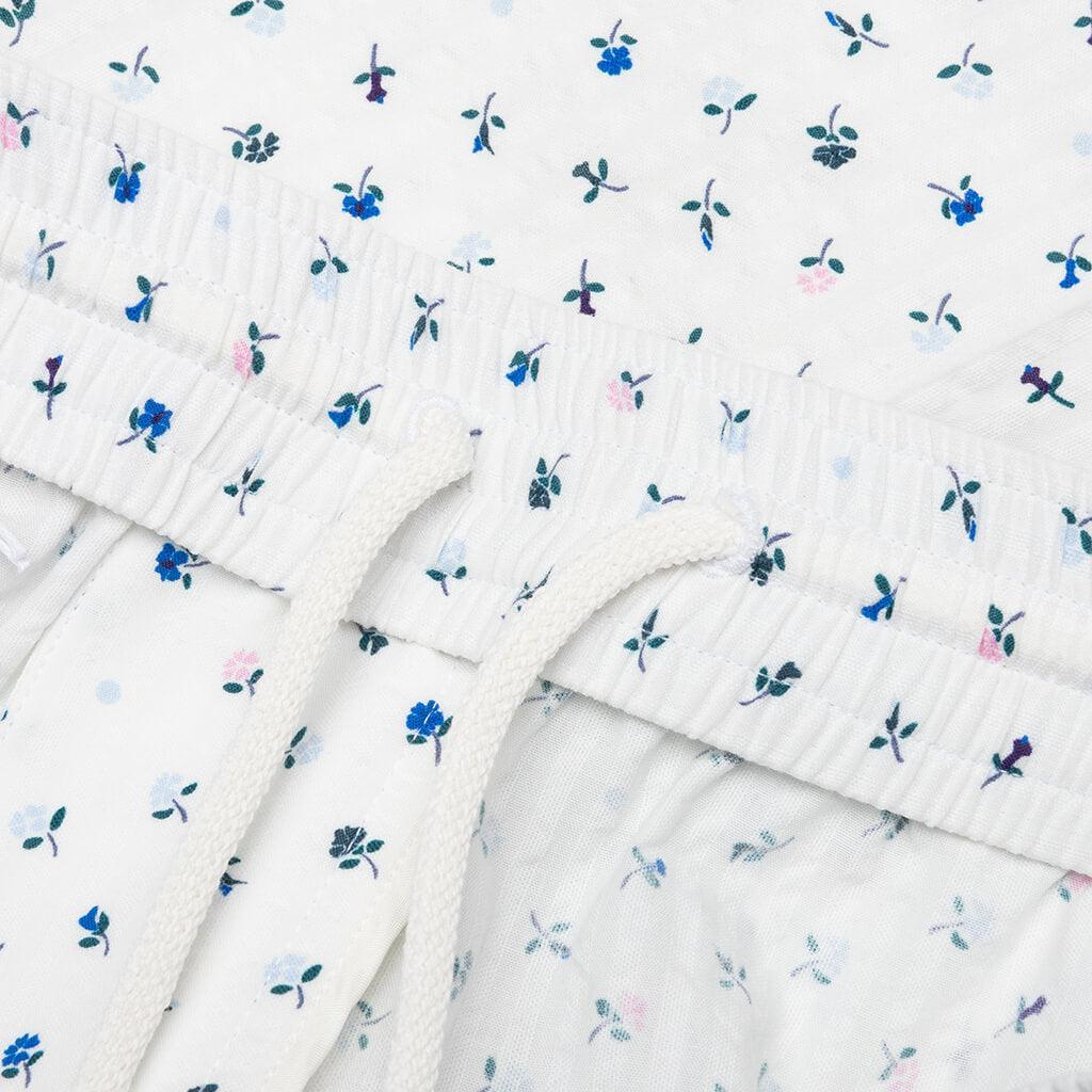 Printed Seersucker Cotton Bermuda Shorts - Cream/Green Male Product Image