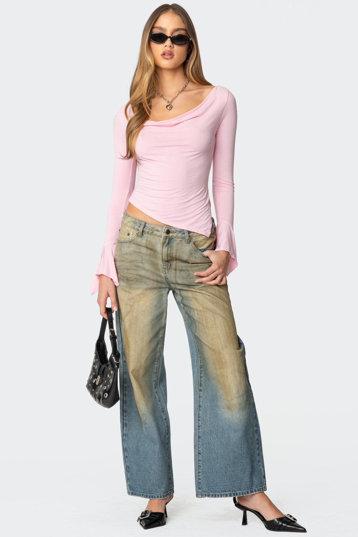 Rayna Cowl Neck Asymmetric Top Product Image