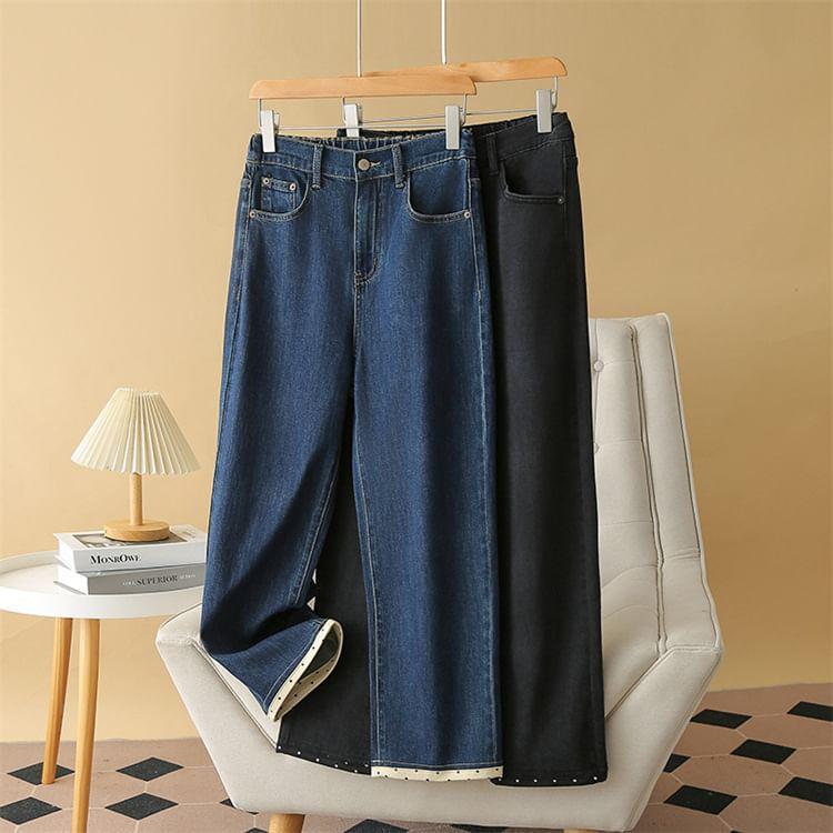 Plus Size High Rise Straight Leg Jeans Product Image