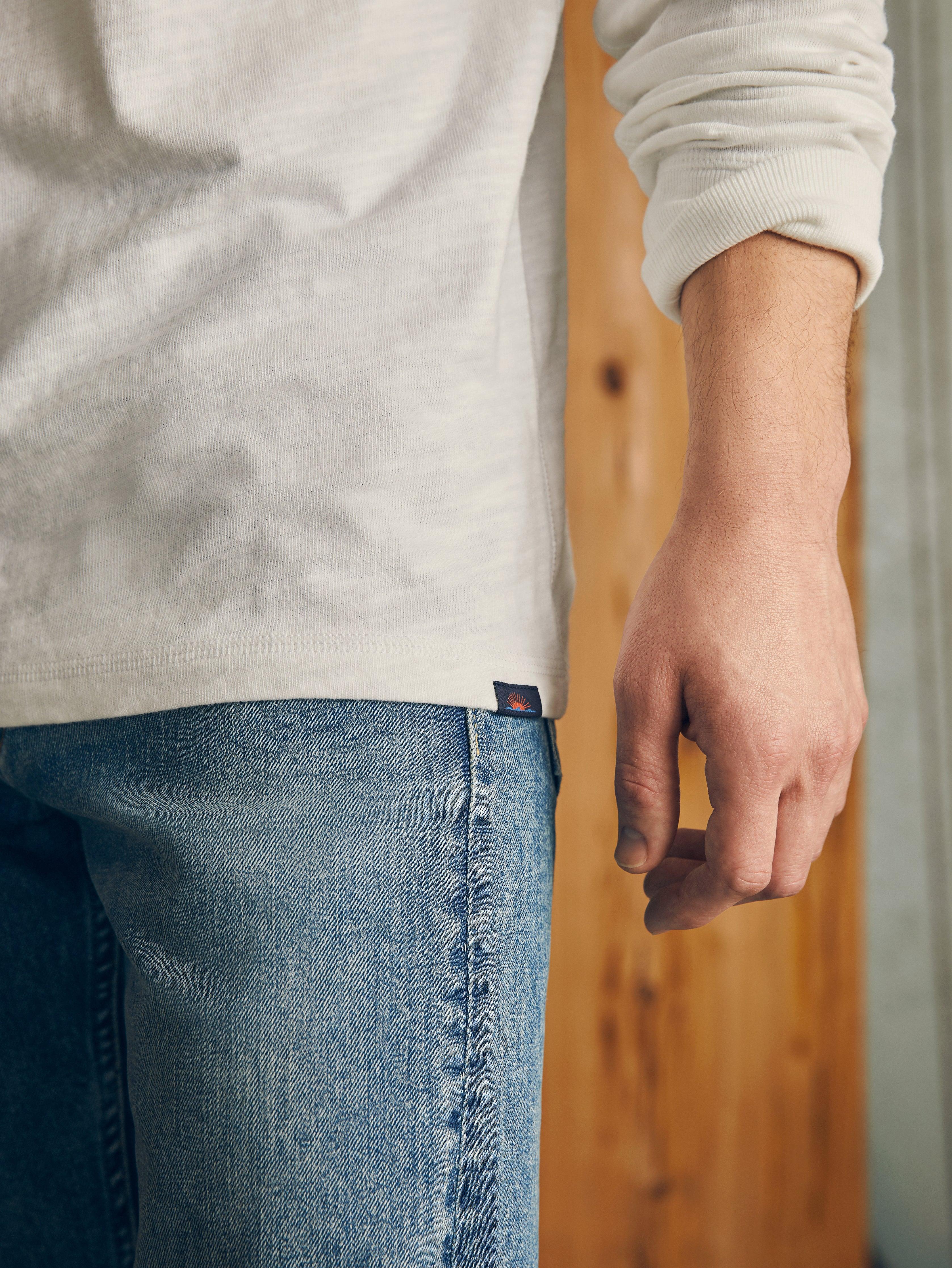 Sunwashed Slub Henley - White Male Product Image