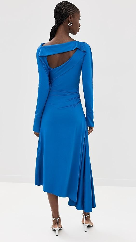 Victoria Beckham Long Sleeve Draped Jersey Midi Dress | Shopbop Product Image