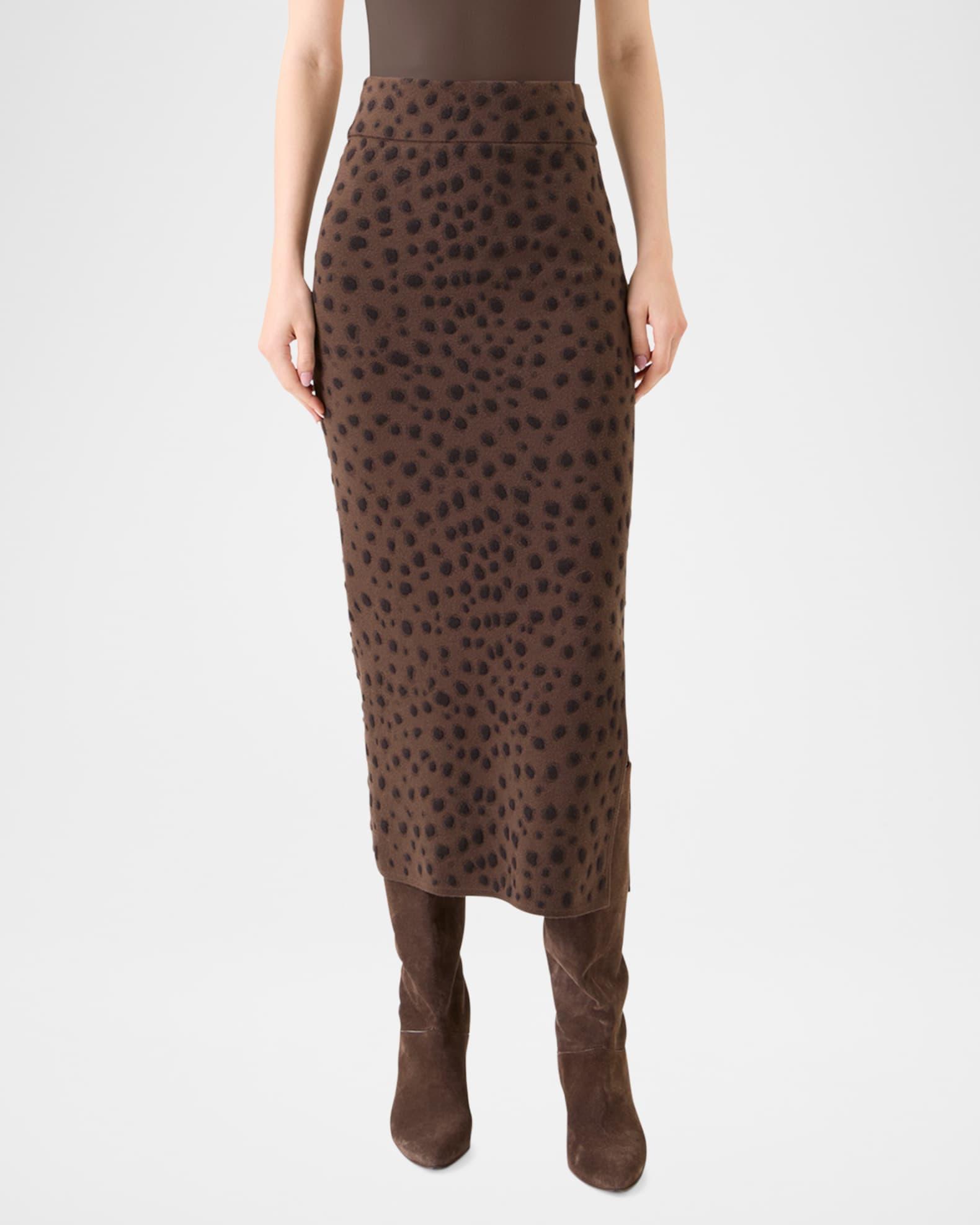 Leopard Jacquard Knit Midi Tube Skirt Product Image