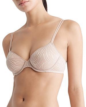 Calvin Klein Womens Sheer Marquisette Lace Lightly Lined Demi Bra - Pink - 36C Product Image