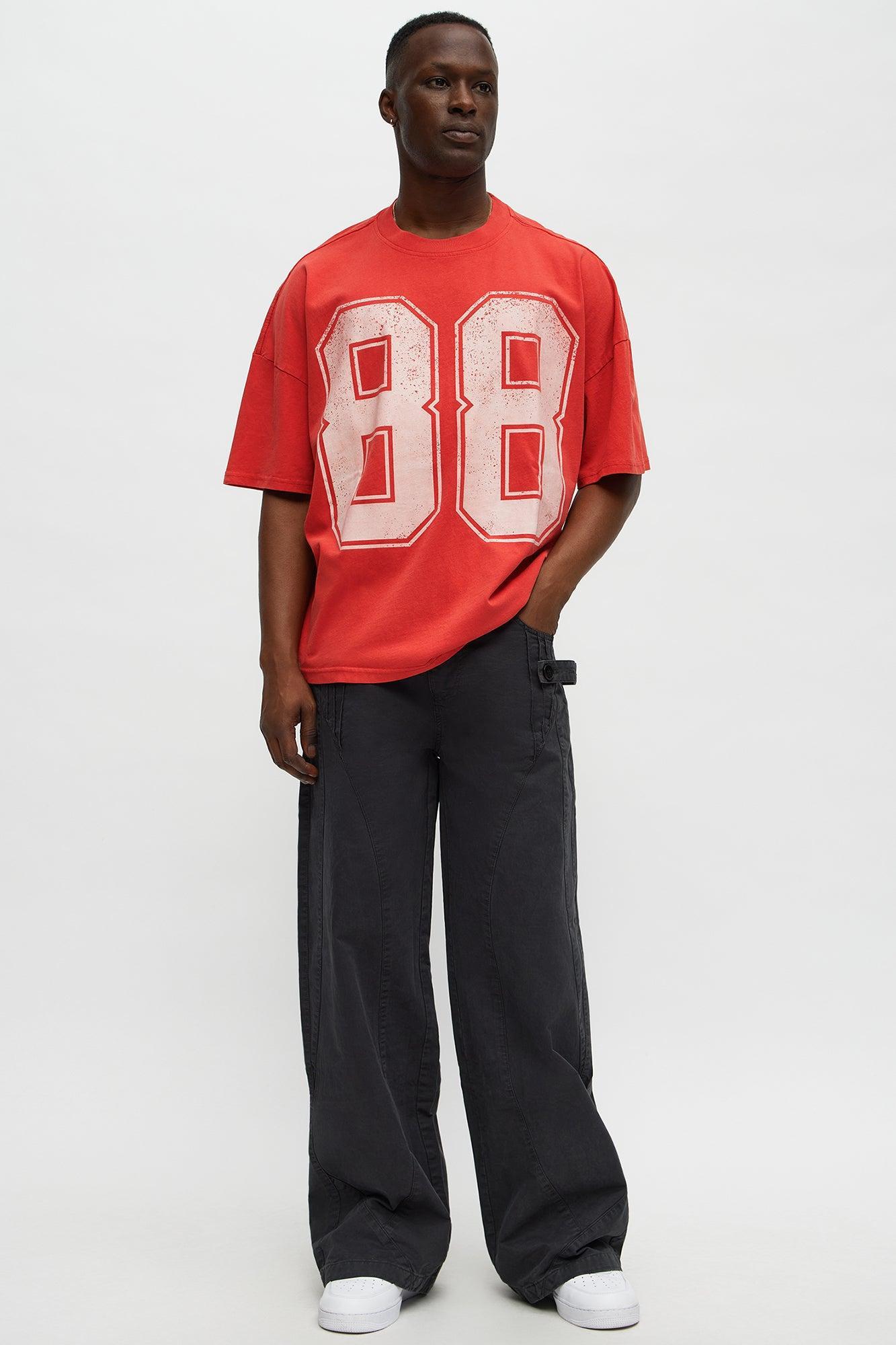 88 Oversized Short Sleeve Tee - Red Male Product Image