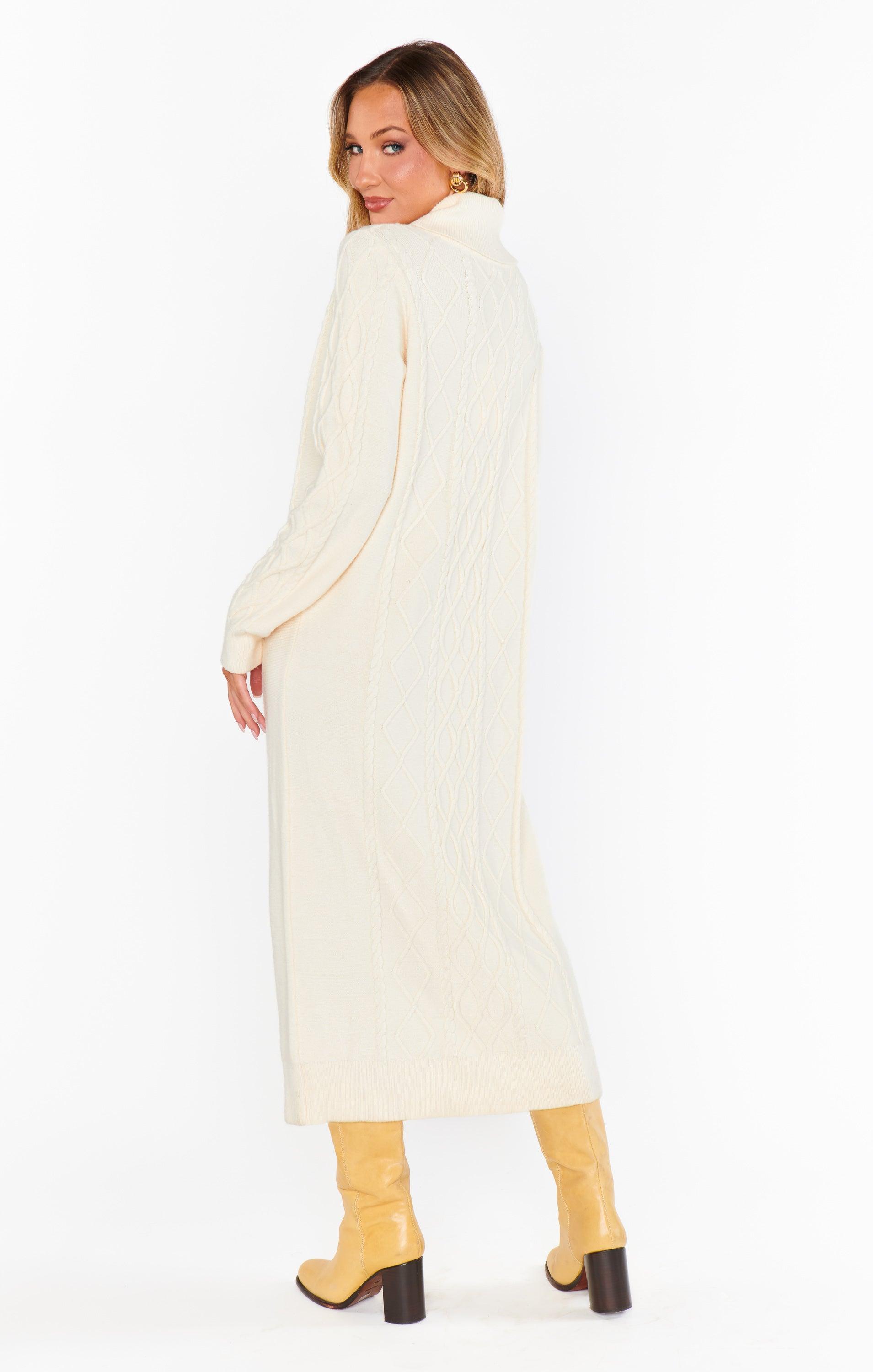 Montreal Midi Dress ~ Cream Cable Knit Product Image