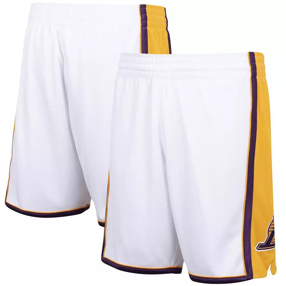 Men's Mitchell & Ness White Los Angeles Lakers 2009/10 Hardwood Classics Authentic Shorts, Size: Large Product Image