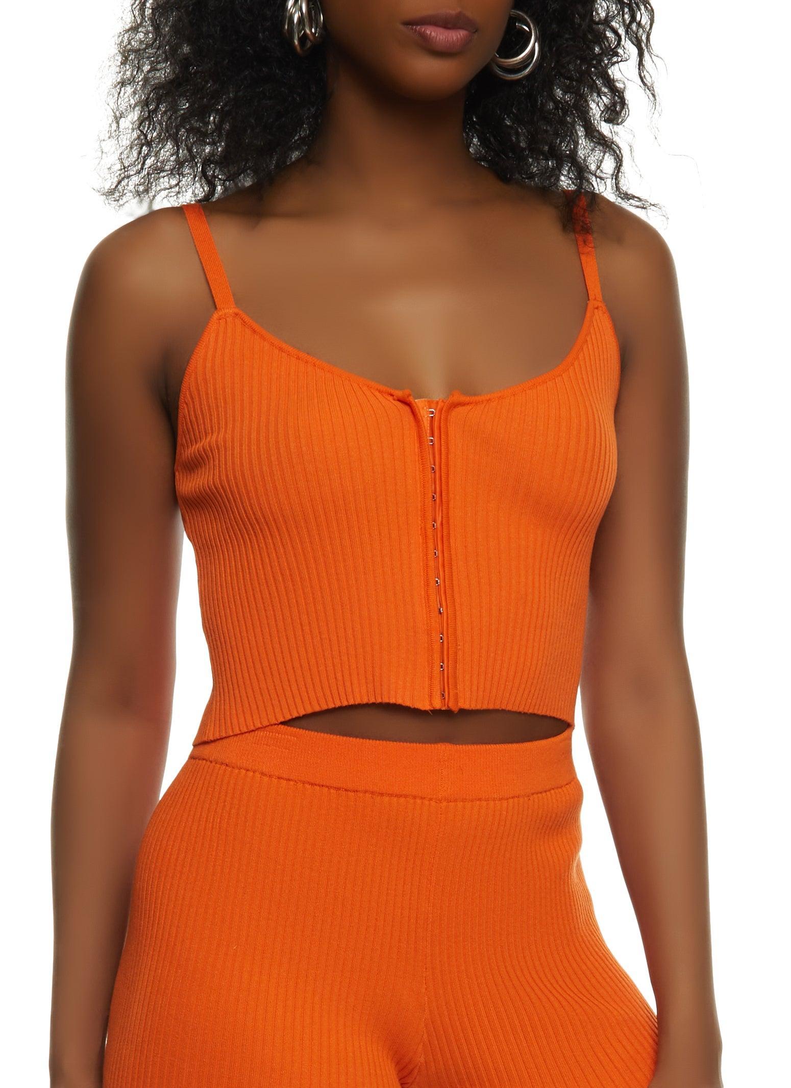 Womens Ribbed Hook and Eye Cropped Cami Product Image