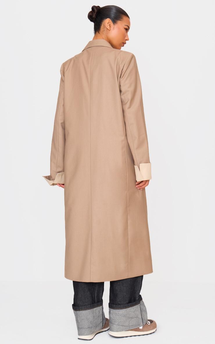 Taupe Tailoring Trim Trench Coat Product Image