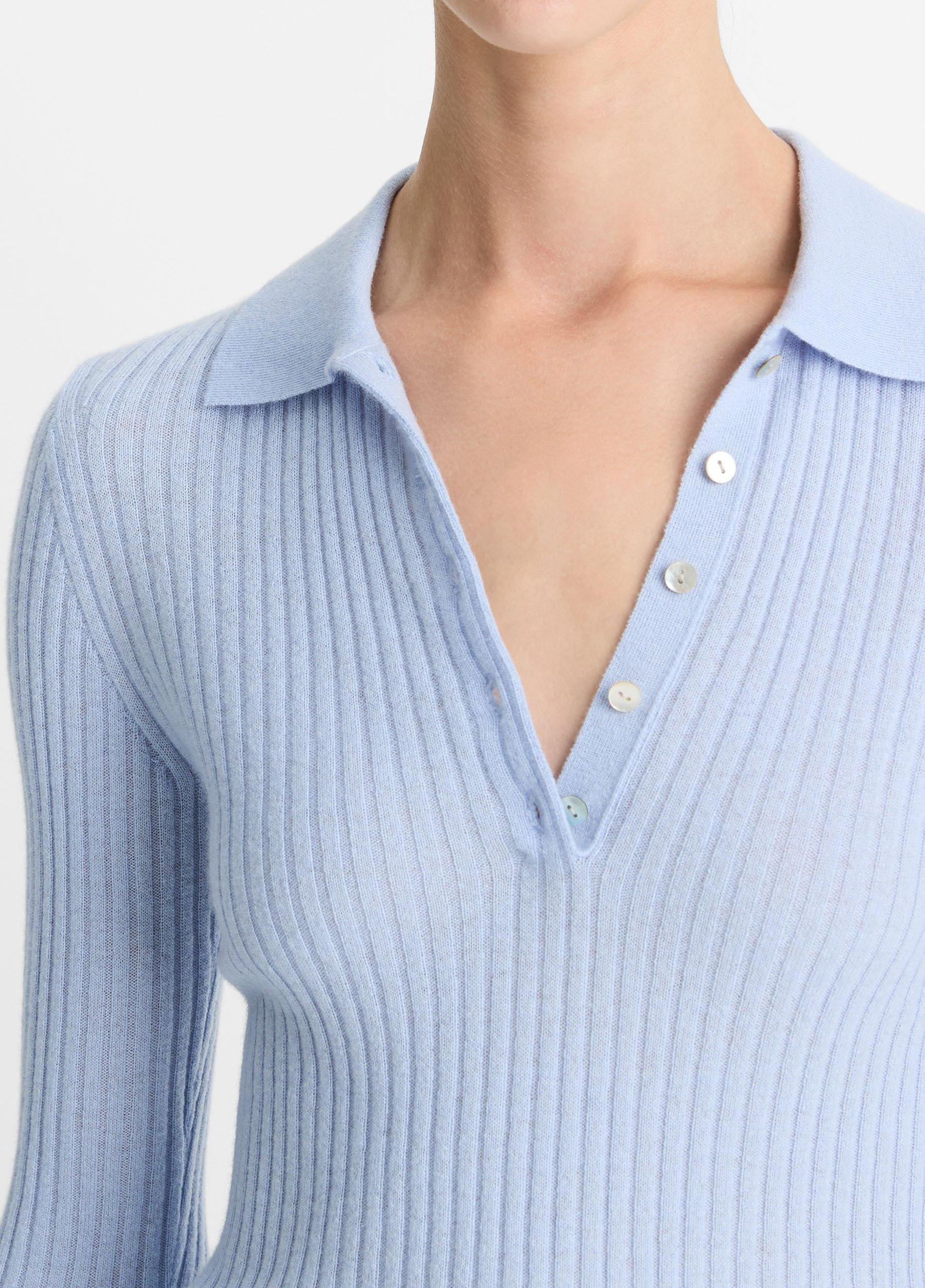 Cashmere-Blend Polo Sweater Product Image