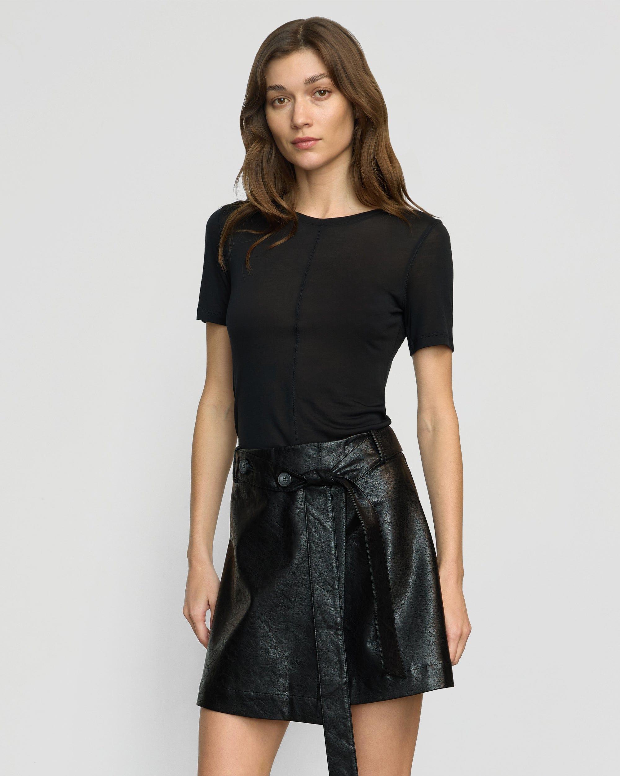 Thea Semi-Sheer Tencel Crew-Neck Tee Product Image