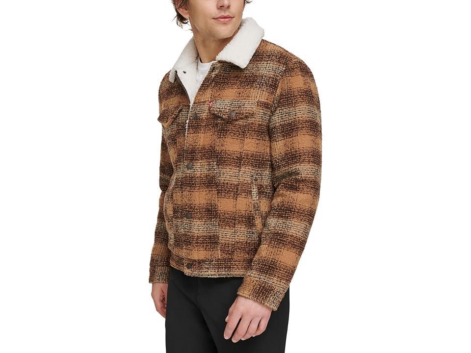 Men's Levi's® Faux Wool Sherpa Lined Trucker Jacket, Size: XL, Brown Product Image