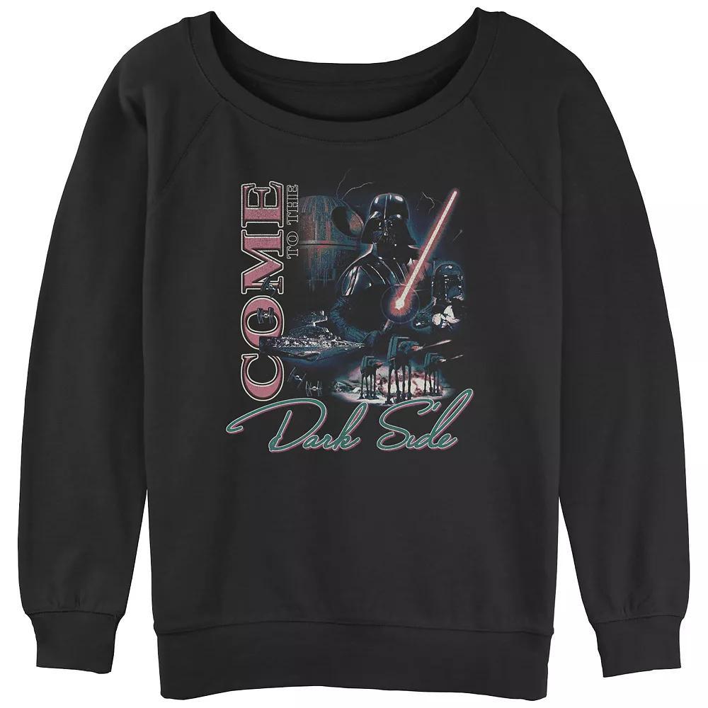Juniors' Star Wars The Force Is Strong With This Mom Rebel Logo Slouchy Terry Pullover, Girl's, Size: XL, Black Product Image