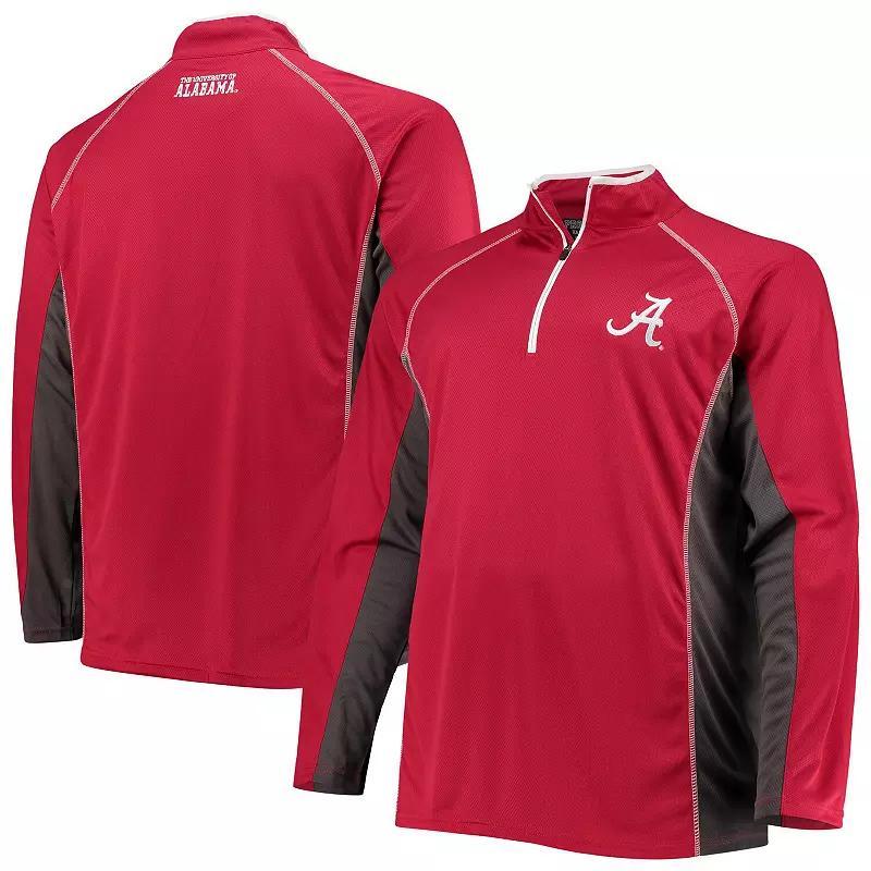 Men's Crimson Alabama Crimson Tide Big & Tall Textured Raglan Quarter-Zip Jacket,  Product Image