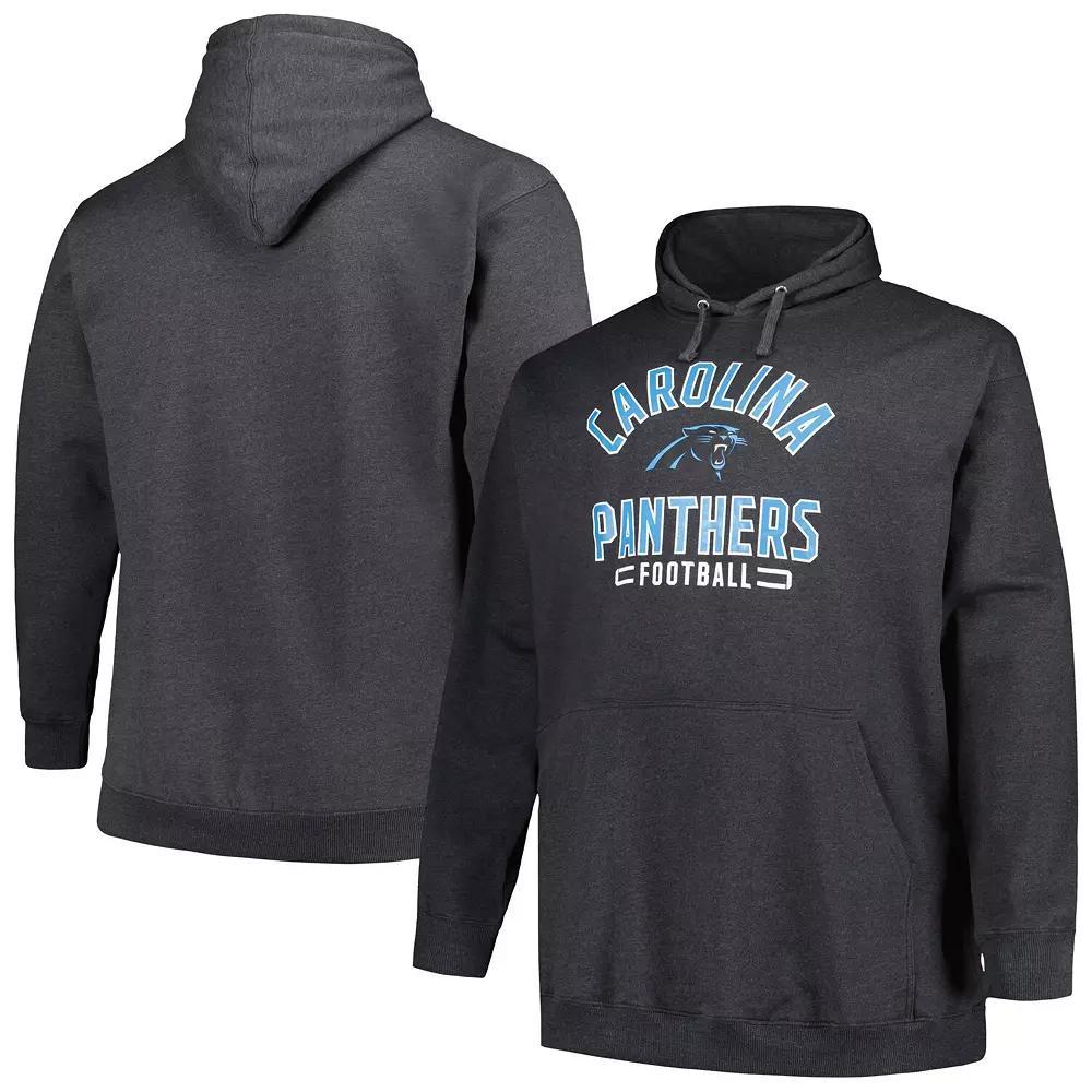 Men's Fanatics Branded Heather Charcoal Carolina Panthers Big & Tall Pullover Hoodie,  Product Image