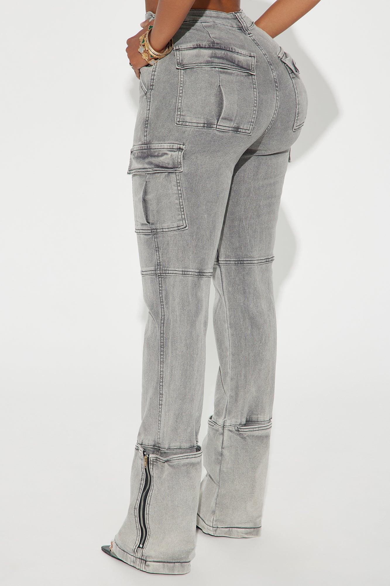 Camden Cargo Utility Jeans - Grey Product Image