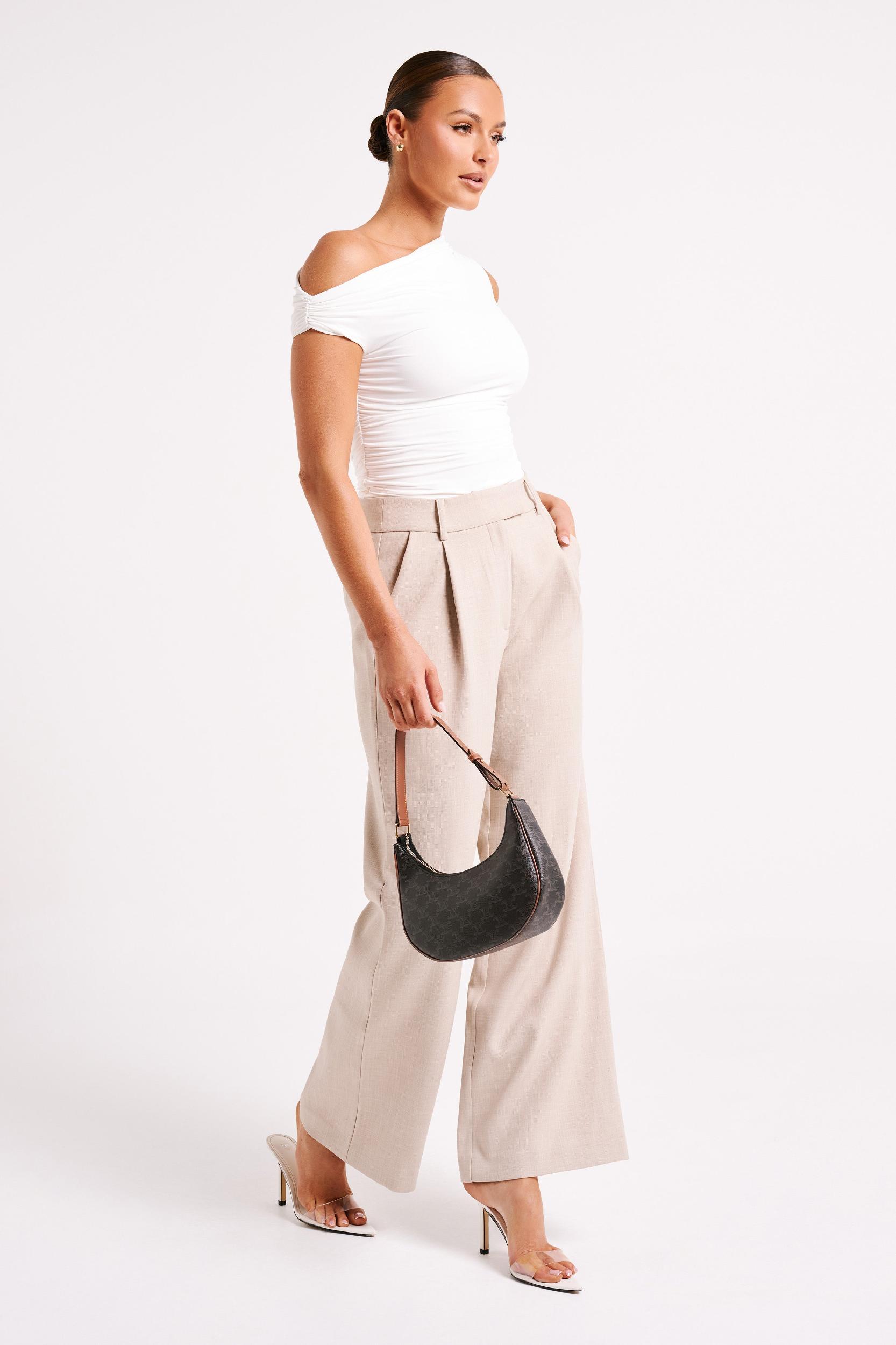 Alayna Recycled Nylon Ruched Top - White Product Image