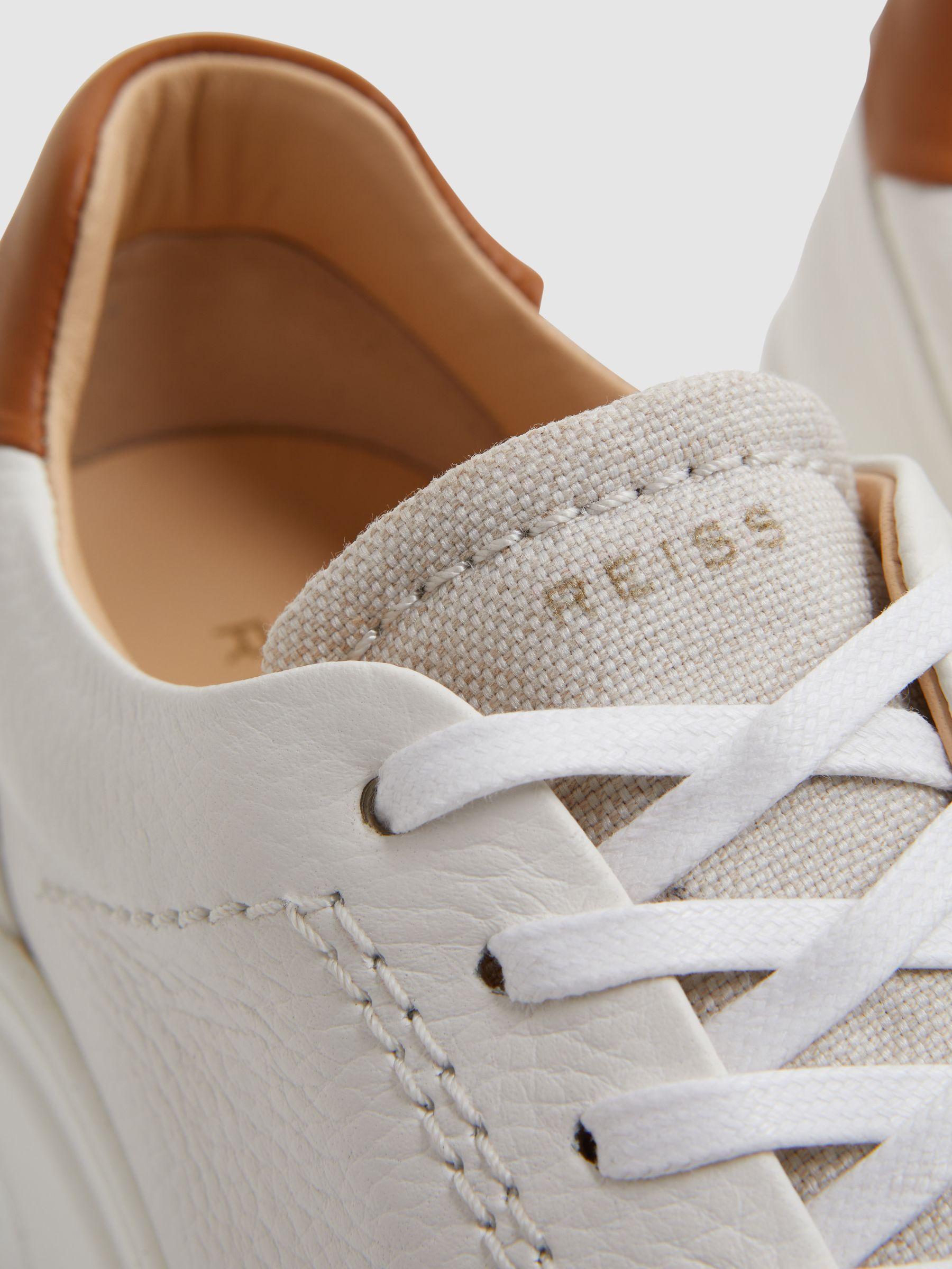 Chunky Leather Trainers in White Product Image