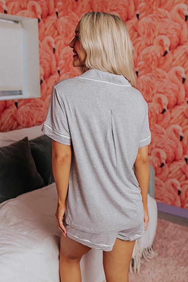 Classic Cuddles Pajama Top In Grey Product Image