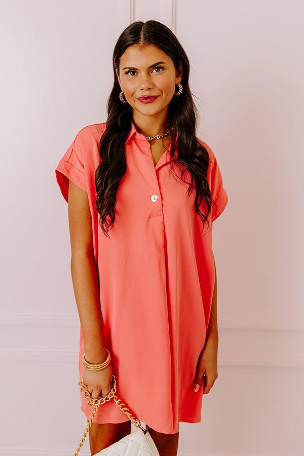 Effortless Radiance Shift Dress in Coral Product Image