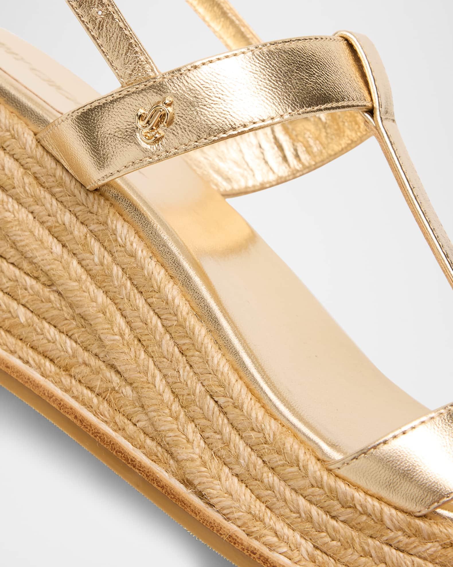 Theia 60 Metallic Leather Wedge Sandals Product Image