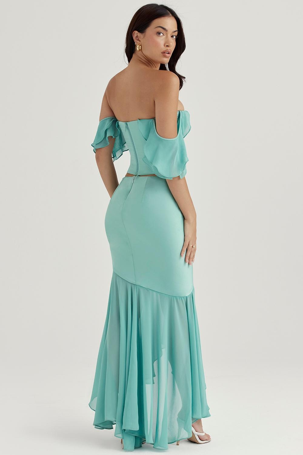 Lila Jade Ruffle Maxi Skirt Product Image