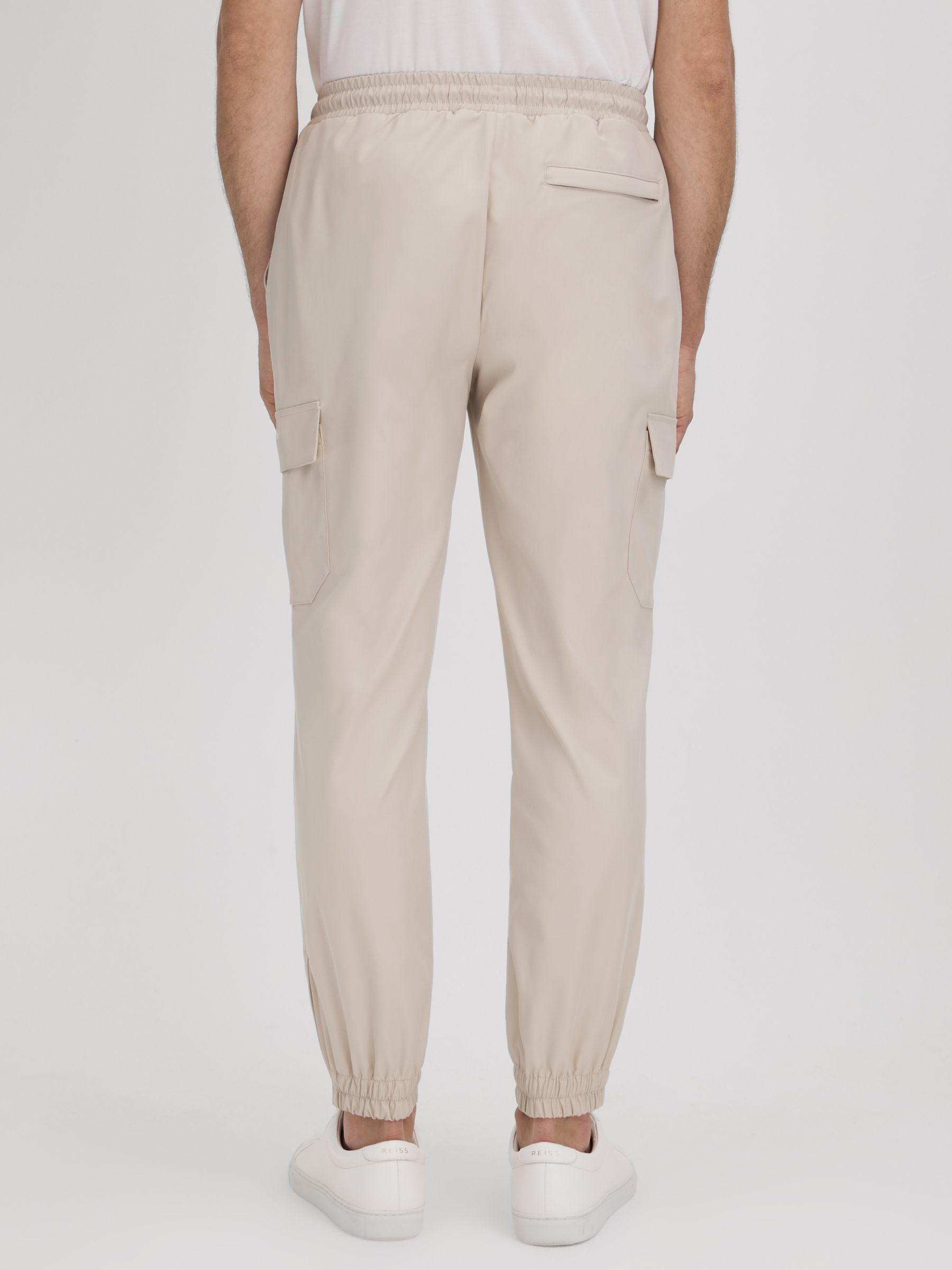 Technical Drawstring Cargo Trousers in Stone Product Image