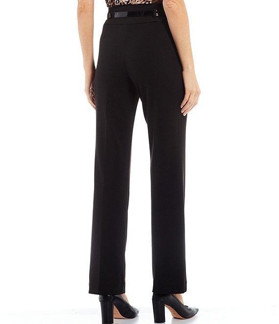 Kasper High Rise Pull-On Boot Cut Belted Pants Product Image