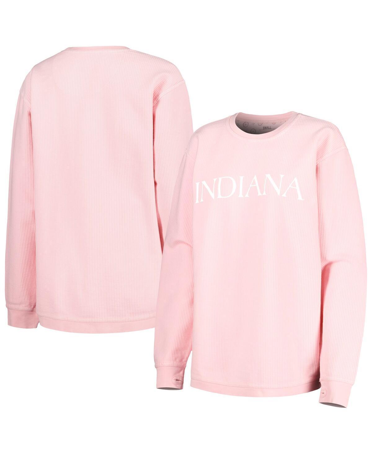 Womens Pressbox Indiana Hoosiers Comfy Cord Bar Print Pullover Sweatshirt Product Image