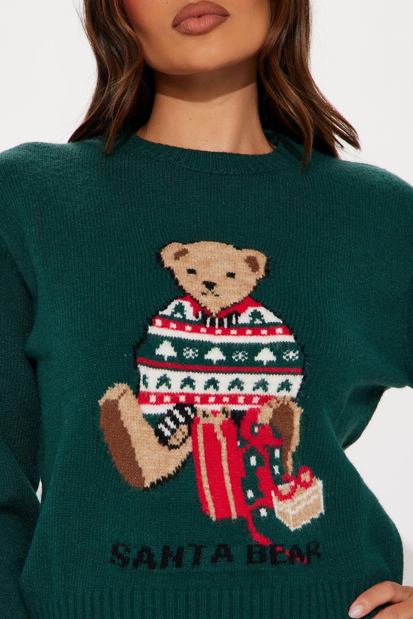 Santa Bear Christmas Sweater - Hunter Product Image