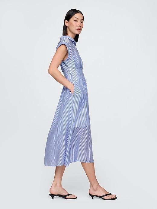 Sheer Midi Shirtdress Product Image