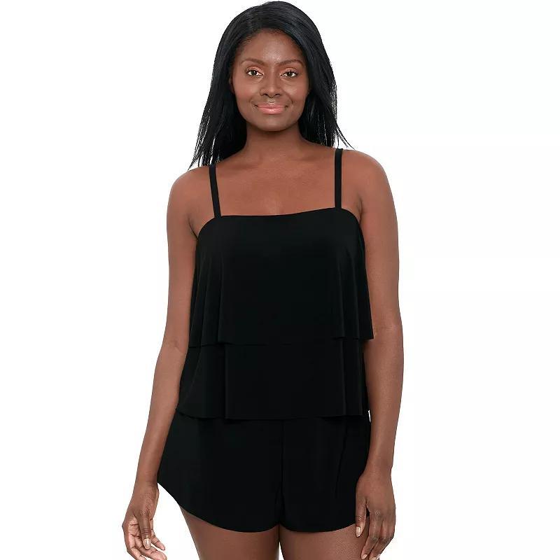 Women's Trimshaper Roxy Romper Swimsuit, Size: 12, Black Product Image