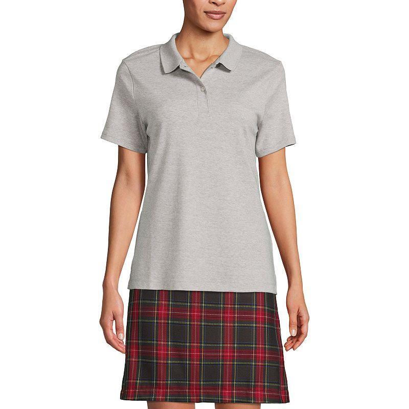 Women's Lands' End School Uniform Short Sleeve Interlock Polo Shirt, Size: XL, Classic Blue Product Image