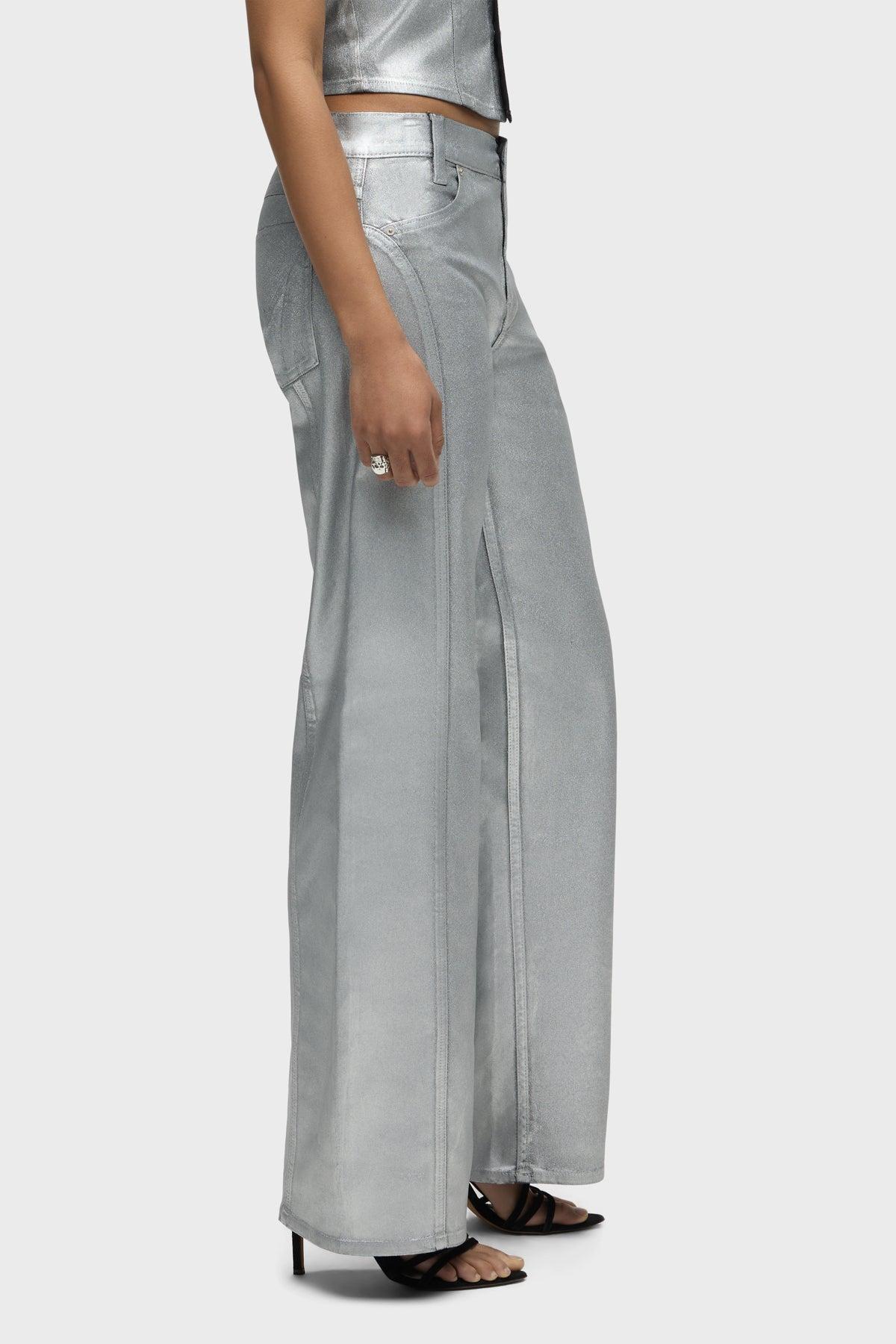 Lexi Mid-Rise Coated Seamed Wide Leg Female Product Image