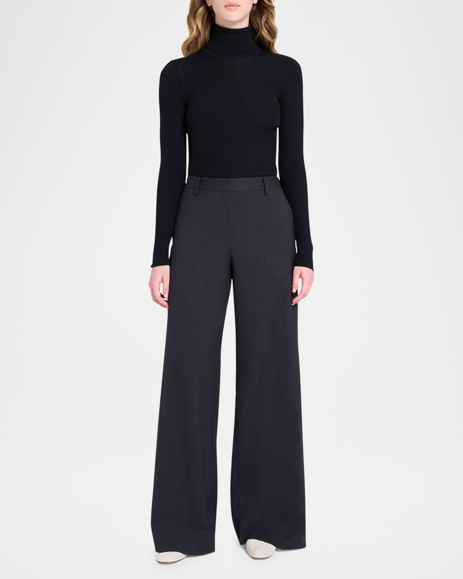 Rib-Knit Wool Turtleneck Sweater Product Image