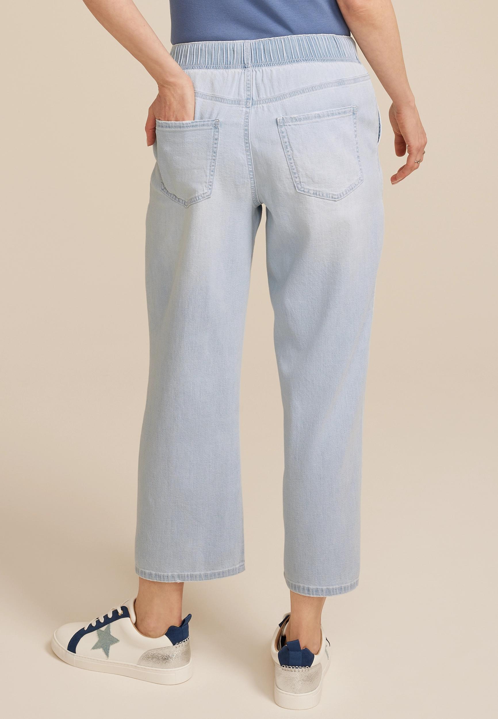 m jeans by maurices™ Soft Light High Rise Drawstring Straight Cropped Jean Product Image