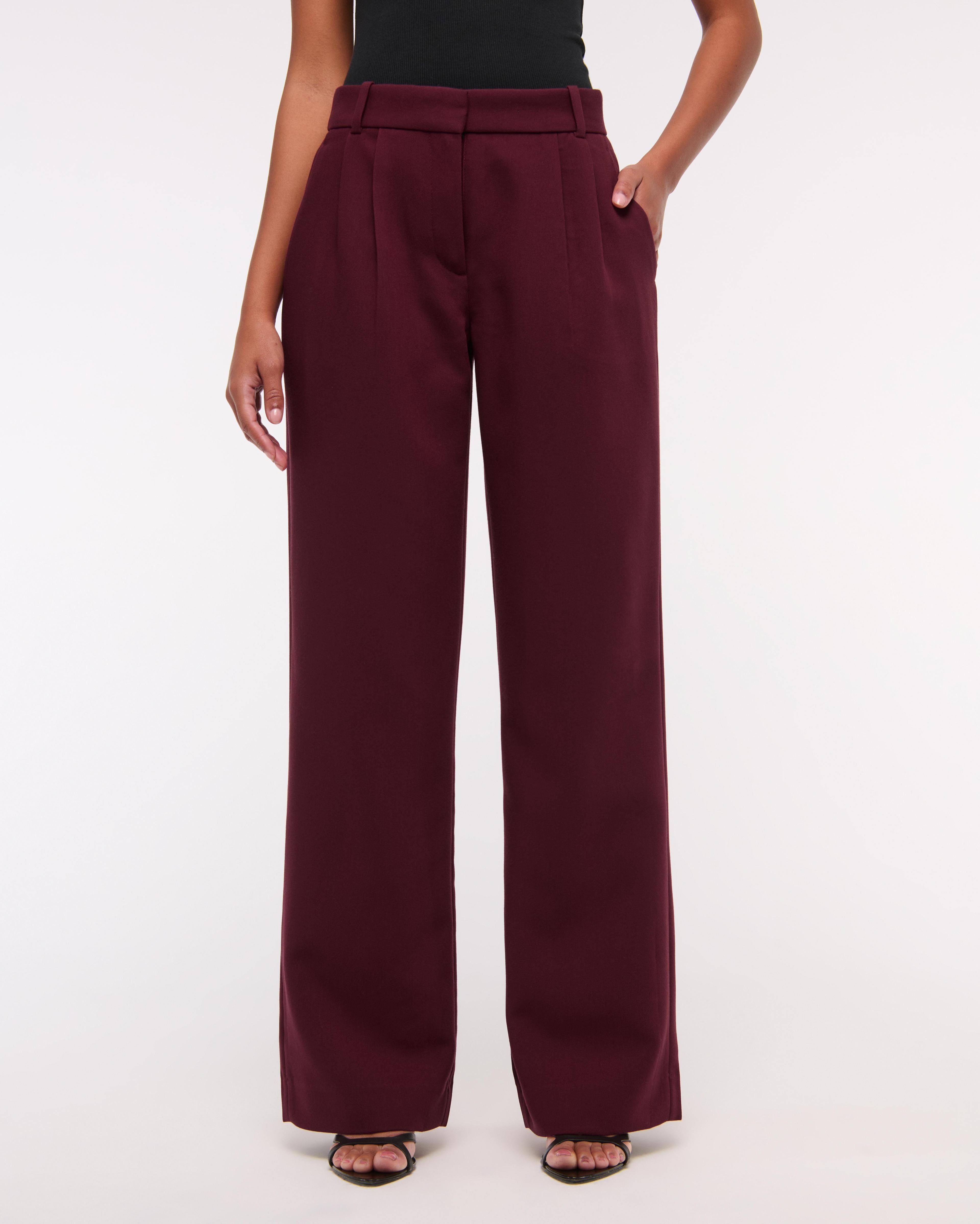 Curve Love A&F Sloane Low Rise Tailored Wide Leg Pant Product Image